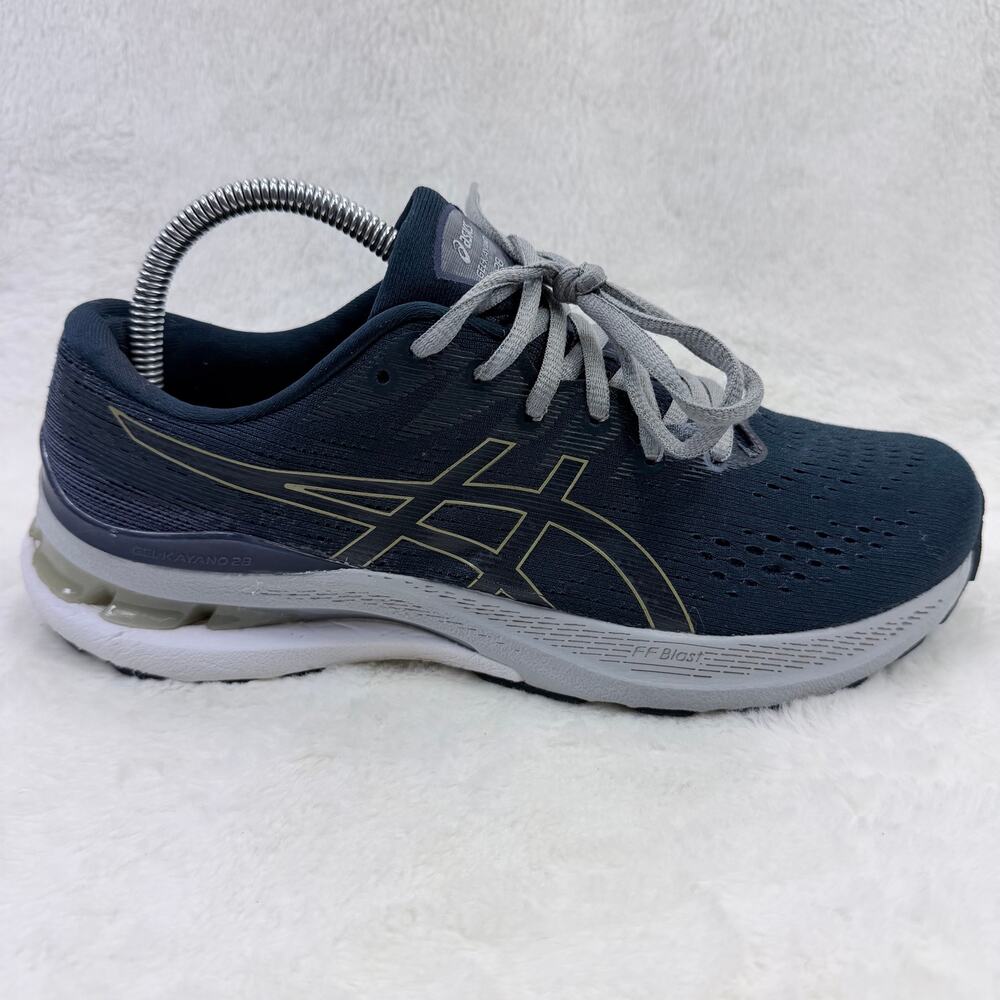 ASICS Gel Kayano 28 Womens Running Shoes Blue Gray Size 9 Wide 1012B045 FF